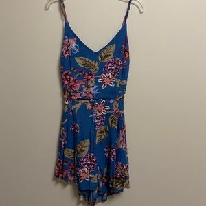Blue floral romper